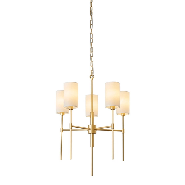 Abażurowa lampa wisząca DARLING ST-9501-5 GOLD złoty biały