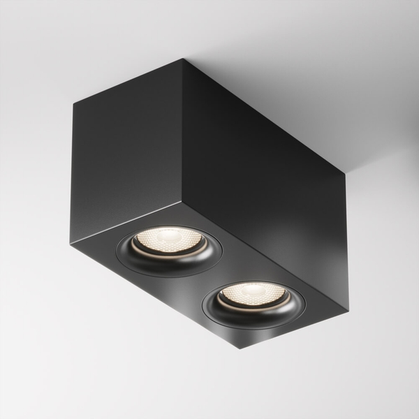 Sufitowa lampa Slim C013CL-02B Maytoni prostokąt do gabinetu czarna