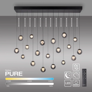 Molekułowa lampa wisząca E-POPUP czarna szara 2589-15 19x3W 2200-5000K