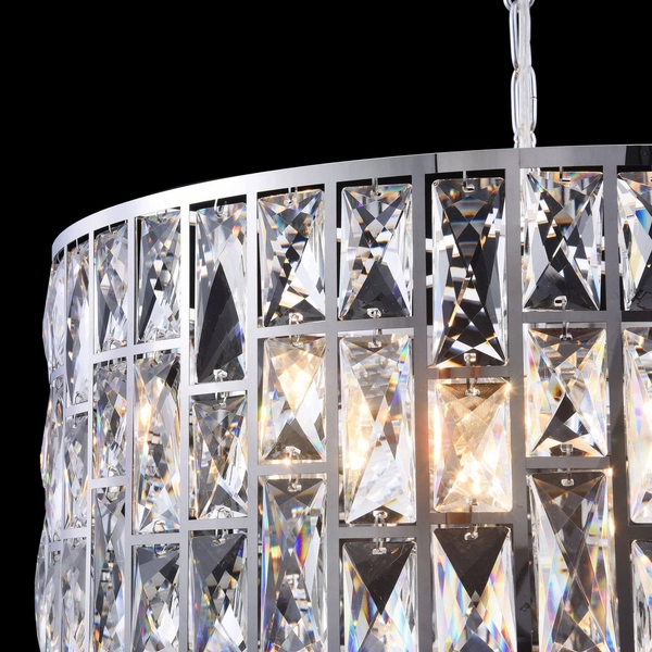 Wisząca LAMPA glamour GELID MOD184-PL-04-CH Maytoni kryształowa OPRAWA okrągły ZWIS crystals przezroczyste chrom