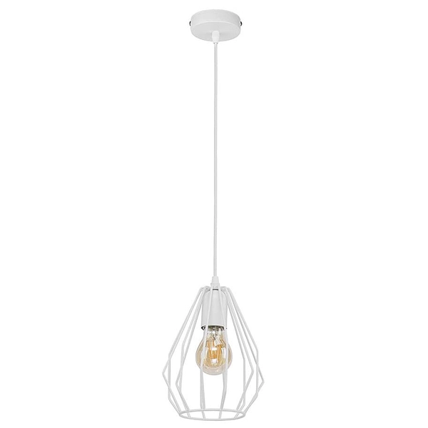 Wisząca lampa industrialna Brylant 2222 TK Lighting klatka metalowa biała