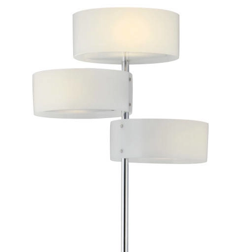 LAMPA podłogowa DRS8006/3F 8C Elem metalowa OPRAWA stojąca chrom biała