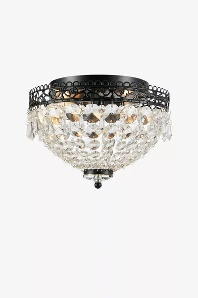 Glamour lampa sufitowa Joline crystals czarna przezroczysta