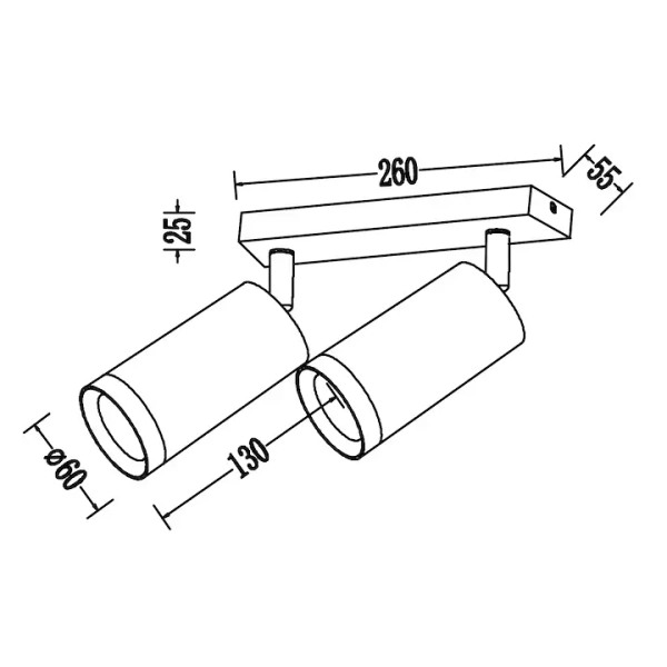 Salonowa lampa sufitowa Mica Spot ML2097 tubka cylinder biały