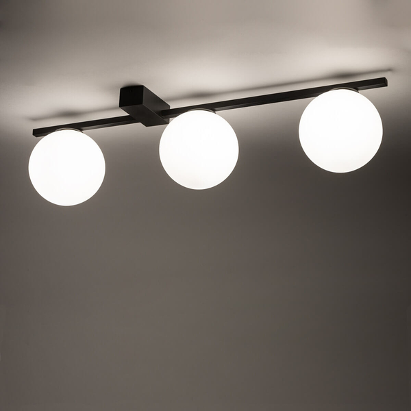 Lampa sufitowa Pik 10301 szklane klosze białe czarne