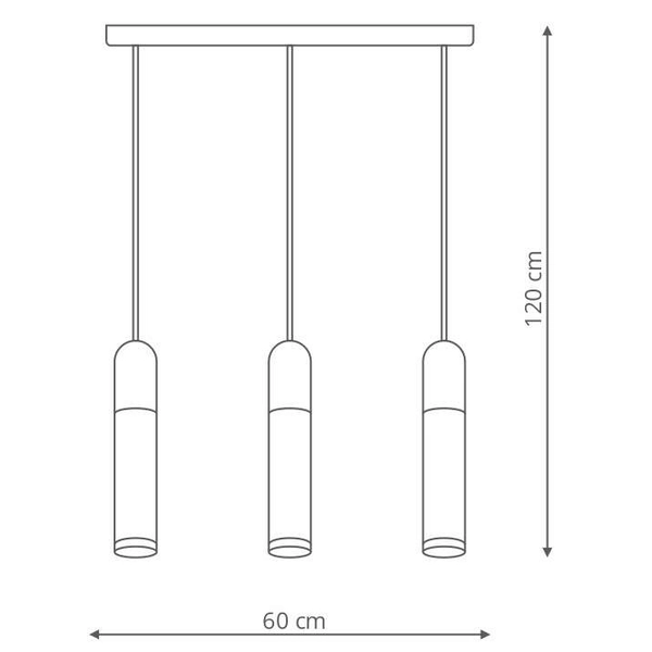 LAMPA wisząca FANO LP-8012/3P Light Prestige metalowa OPRAWA listwa LED 30W 3000K zwis tuby czarne białe