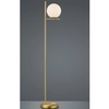 Modernistyczna LAMPA podłogowa NYXIS DL108402000 Trio metalowa OPRAWA stojąca szklana kula mosiądz biała