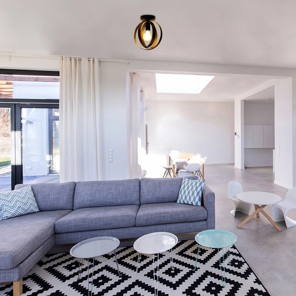 Nowoczesna lampa sufitowa Cortado 5359 metalowe pierścienie czarne