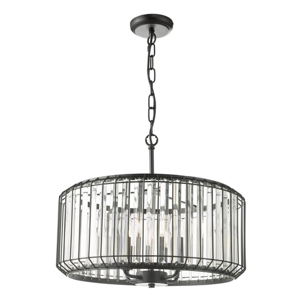 Szklana lampa wisząca Naeva NAE0422 Dar Lighting przezroczysta czarna