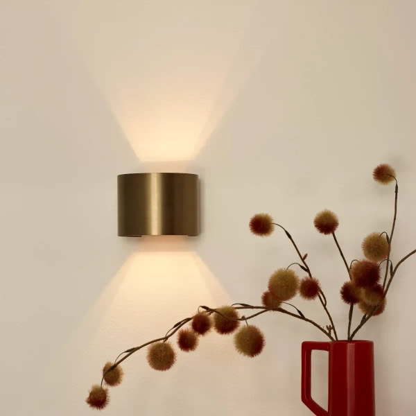 Kinkiet ścienny góra-dół XIO 09218/04/97 Lucide do biura mosiądz