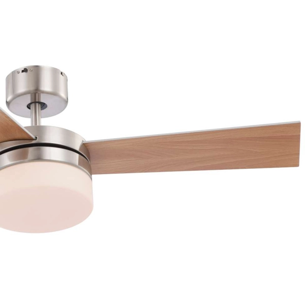 LAMPOWENTYLATOR sufitowy ALANA 0333 Globo metalowa OPRAWA plafon WIATRAK z regulacją obrotów nikiel srebrny drewniany