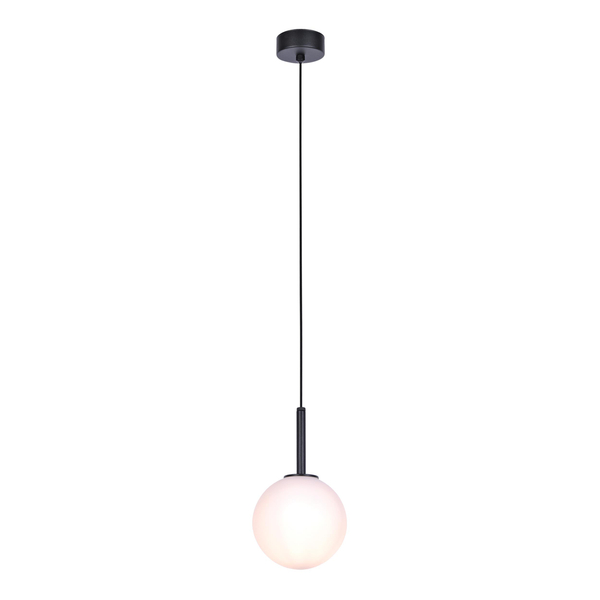 Wisząca lampa modernistyczna Faro K-4885 kulista nad łóżko czarna