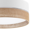 Okrągły plafon jutowy Linobianco 6577 TK Lighting z tkaniny brązowa biała