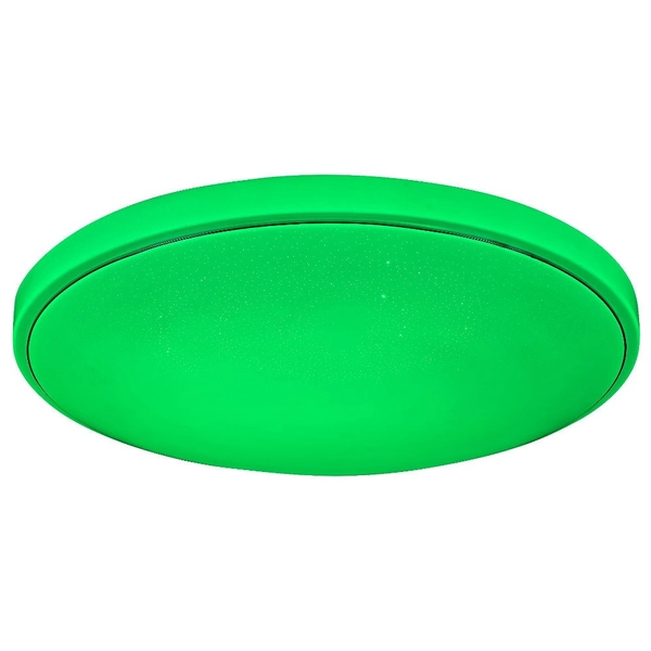 Okrągła LAMPA sufitowa BRUCE 2118 Rabalux metalowy plafon LED RGB 60W 3000K - 6000K z pilotem chrom