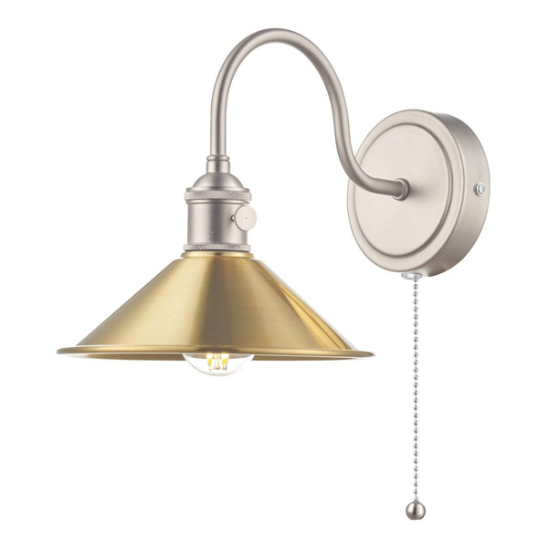 Antyczny kinkiet ścienny Hadano HAD0761-01 Dar Lighting mosiądz chrom
