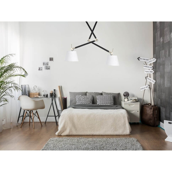 Podwójna regulowana lampa wisząca Zyta AZ4191+2xAZ2602 czarna biała