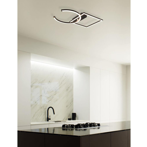 Regulowana LAMPA sufitowa PIVOT R62162132 RL Light metalowa OPRAWA plafon LED 23W 3000K pierścień ruchomy plafoniera czarna mat