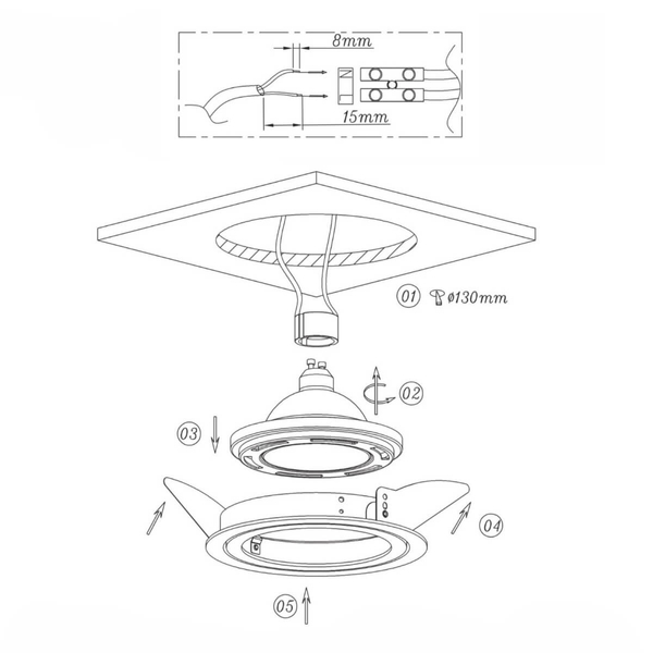 Sufitowa LAMPA podtynkowa NERO LP-4424/1RS WH movable do zabudowy biały OUTLET