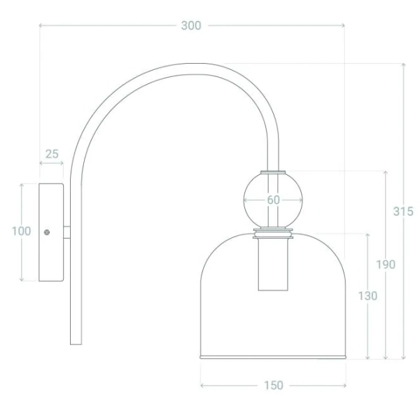Ścienna lampa szklana Koloreno ABR-KOLOK-F Abruzzo fioletowy złoty