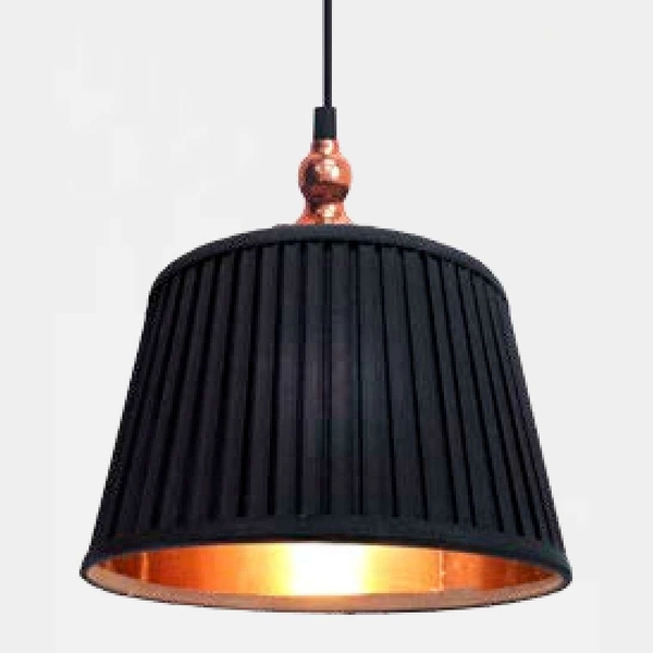 Abażurowa lampa wisząca AMORE 31-39378 plisowana zwis czarny