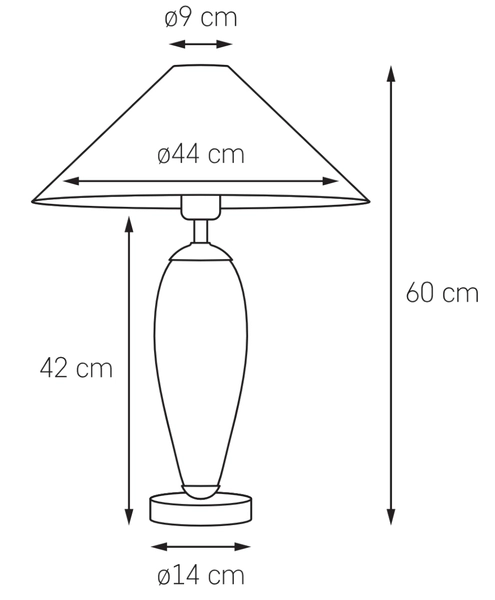 Szklana LAMPA stołowa REA 40602102 Kaspa abażurowa LAMPKA nocna czarna