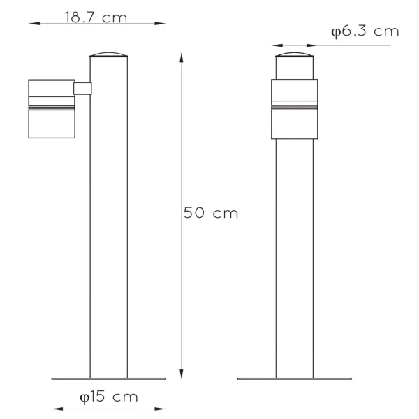 Lampa stojąca zewnętrzna ARNE-LED 14867/49/12 Lucide IP44 tuba chrom
