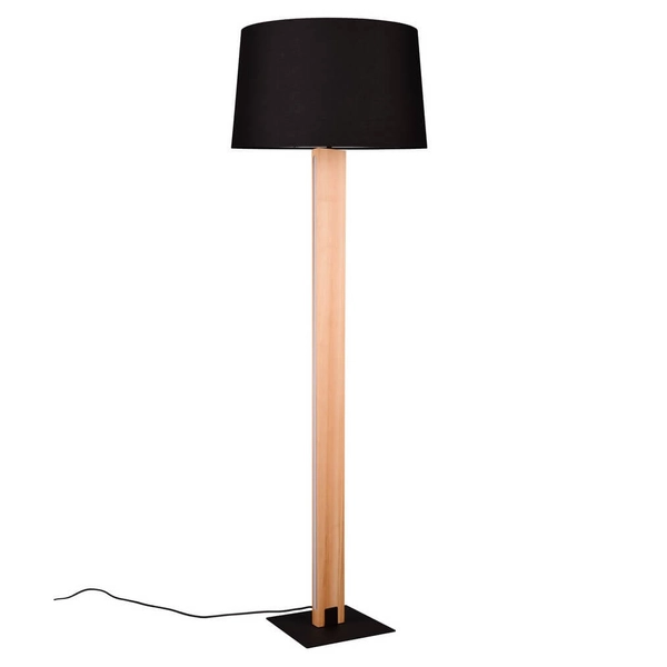 Metalowa lampa stojąca Rahul 447610232 z wtyczką do pokoju czarna brązowa