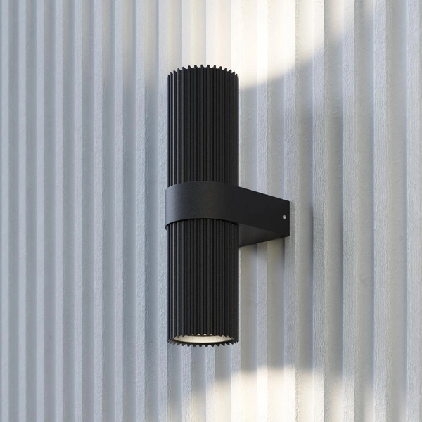 Plisowany kinkiet Dynamics MOD326WL-02B Maytoni tuba góra-dół czarna