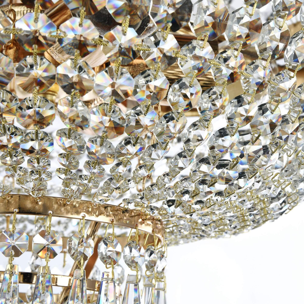 Glamour LAMPA plafon PALACE DIA890-CL-06-G Maytoni sufitowa OPRAWA kryształowa plafoniera pałacowa mosiądz