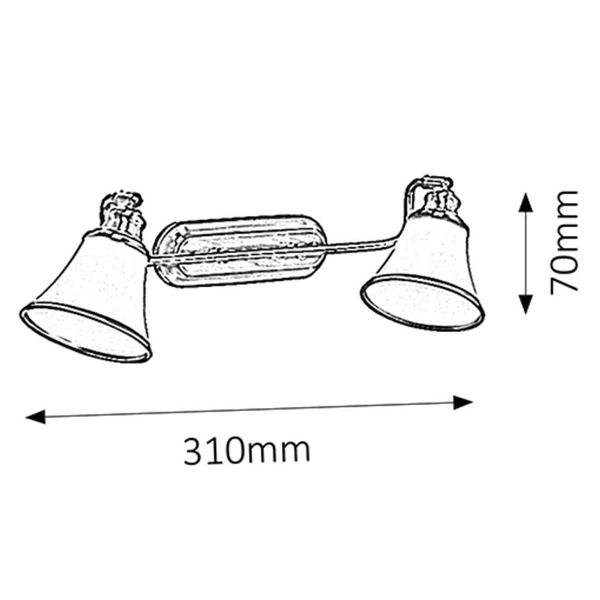 Kinkiet LAMPA ścienna GRANDO 6546 Rabalux klasyczna OPRAWA listwa retro klosz dzwon bell patyna
