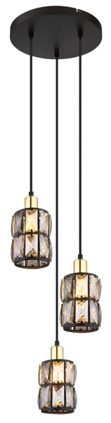 Lampa wisząca Wolli 15761-3B kaskda czarna przydymiona