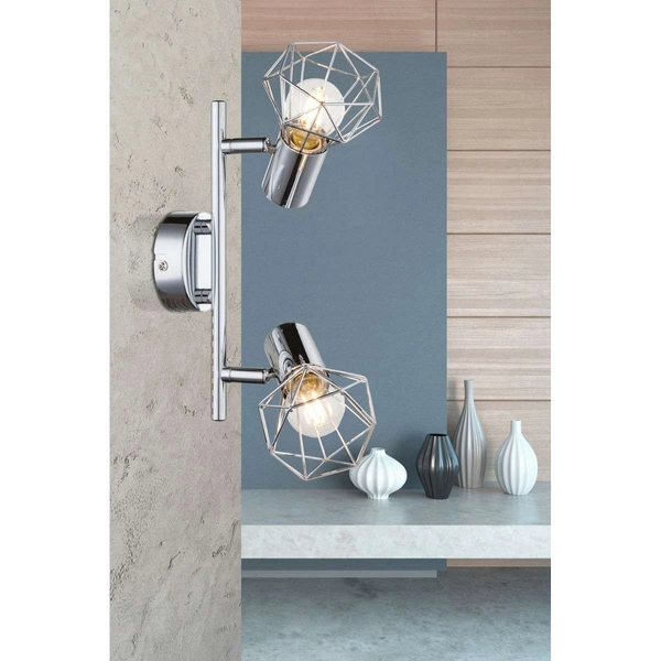 Plafon LAMPA sufitowa XARA 54802-2 Globo druciana OPRAWA ścienna KINKIET regulowany drut chrom