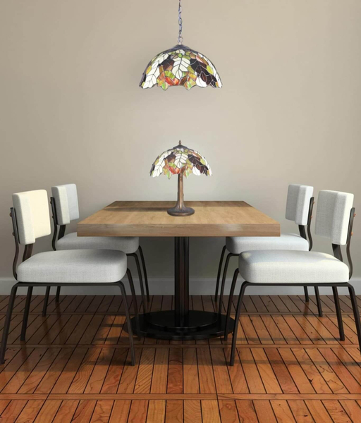 Lampa wisząca Farina K-P161420 z witrażowym kloszem multikolor