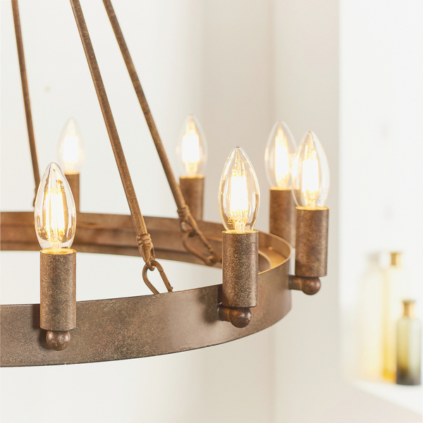 Lampa wisząca Chevalier 61026 Endon metal świecznikowa vintage brązowa