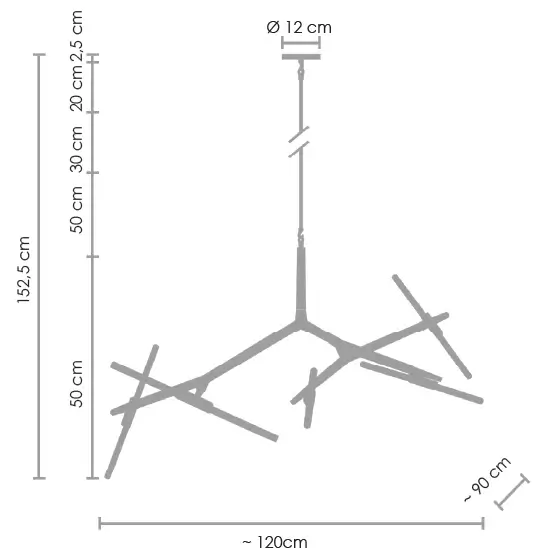 Metalowa lampa wisząca Sticks ST-1001-10 GOLD Step modernistyczna złota