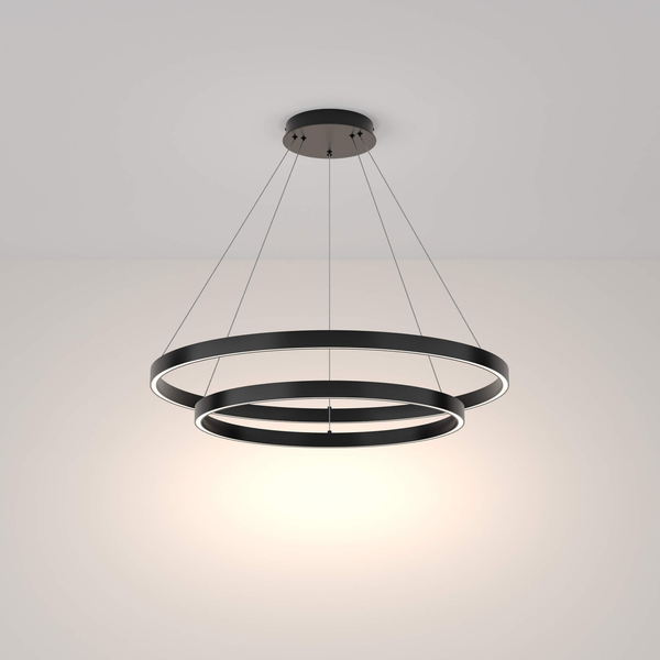 Lampa wisząca okrągła Rim MOD058PL-L74B4K LED 88W 4000K ringi czarne