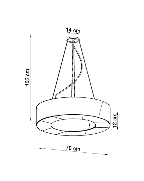 Wisząca LAMPA materiałowa SL.0754 okrągła OPRAWA zwis abażurowy czarny