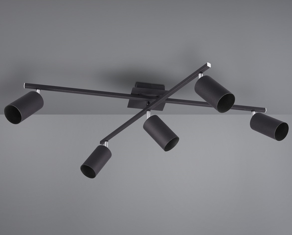 Regulowana lampa sufitowa VANTOS DL532612400 sticks do salonu czarna