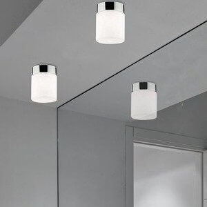 Łazienkowa lampa sufitowa Cayo 8055 szklana tuba biała czarna