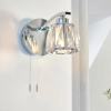 Ścienna lampa do łazienki Ria 96135 z włącznikiem kryształowa chrom