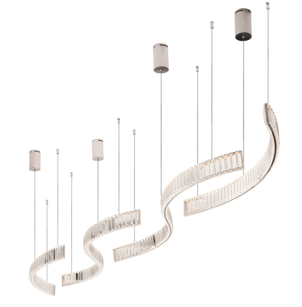 Kryształowa lampa wisząca Saphir P0392 LED 13W 3000K nad wyspę chrom