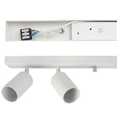 Reflektorowa LAMPA sufitowa SLP8123 MDECO regulowana OPRAWA metalowa listwa biała