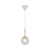 Szklana lampa wisząca Chisell 2312053035 kulista nad stół mosiądz