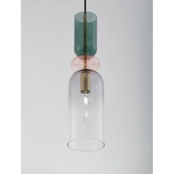 Wisząca lampa skandynawska MURANO LE43399 kolorowy przezroczysty złoty