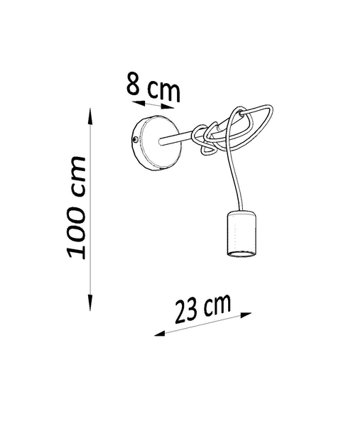 Kinkiet LAMPA ścienna SL.0373 industrialna OPRAWKA na żarówkę bulb loft czarna