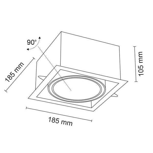Oczko LAMPA sufitowa MUKO 3311 Shilo kwadratowa OPRAWA podtynkowa do zabudowy WPUST czarny