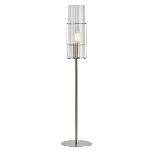 Lampka stołowa glamour Tubo 108558 Markslojd szklana srebrna