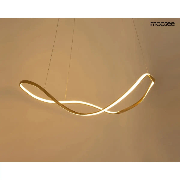 Lampa wisząca falista WAVES złota MSE1501100594 1xLED 28W 3000K metalowa