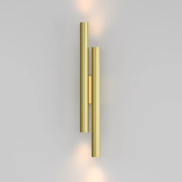 Naścienna podwójna tuba Calipso C082WL-24W2.7K-BS LED 24W 3700K mosiądz