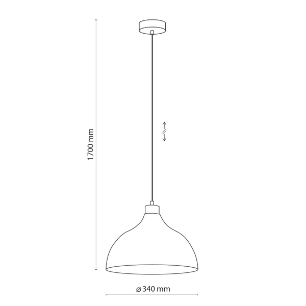 Skandynawska kopułowa lampa wisząca Cap 2070 TK Lighting drewniana biała